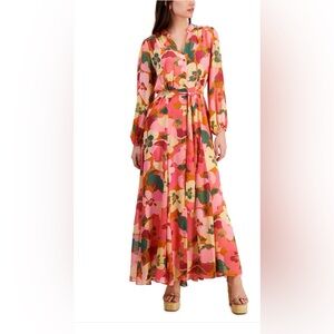 Taylor floral button down dress